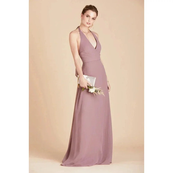 NWT Birdy Grey Moni Convertible Dress Sleeveless V-Neck Chiffon Dark Mauve Small - Picture 7 of 10